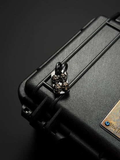 Steel Flame POS Warrior Bronze 4-Skull TAG Pendant