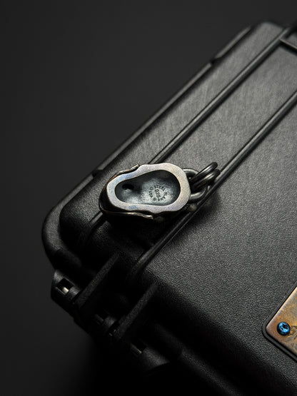 Steel Flame Hannya Mask Skull Pendant — 925 Sterling Silver Body × Copper Mask | Cold Silver &amp; Red Copper Contrast | Dark EDC Totem