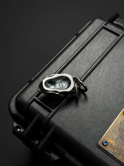 Steel Flame Hannya Mask Skull Pendant — 925 Sterling Silver Body with 925 Silver Mask | Deep Layered Design | EDC Dark Icon