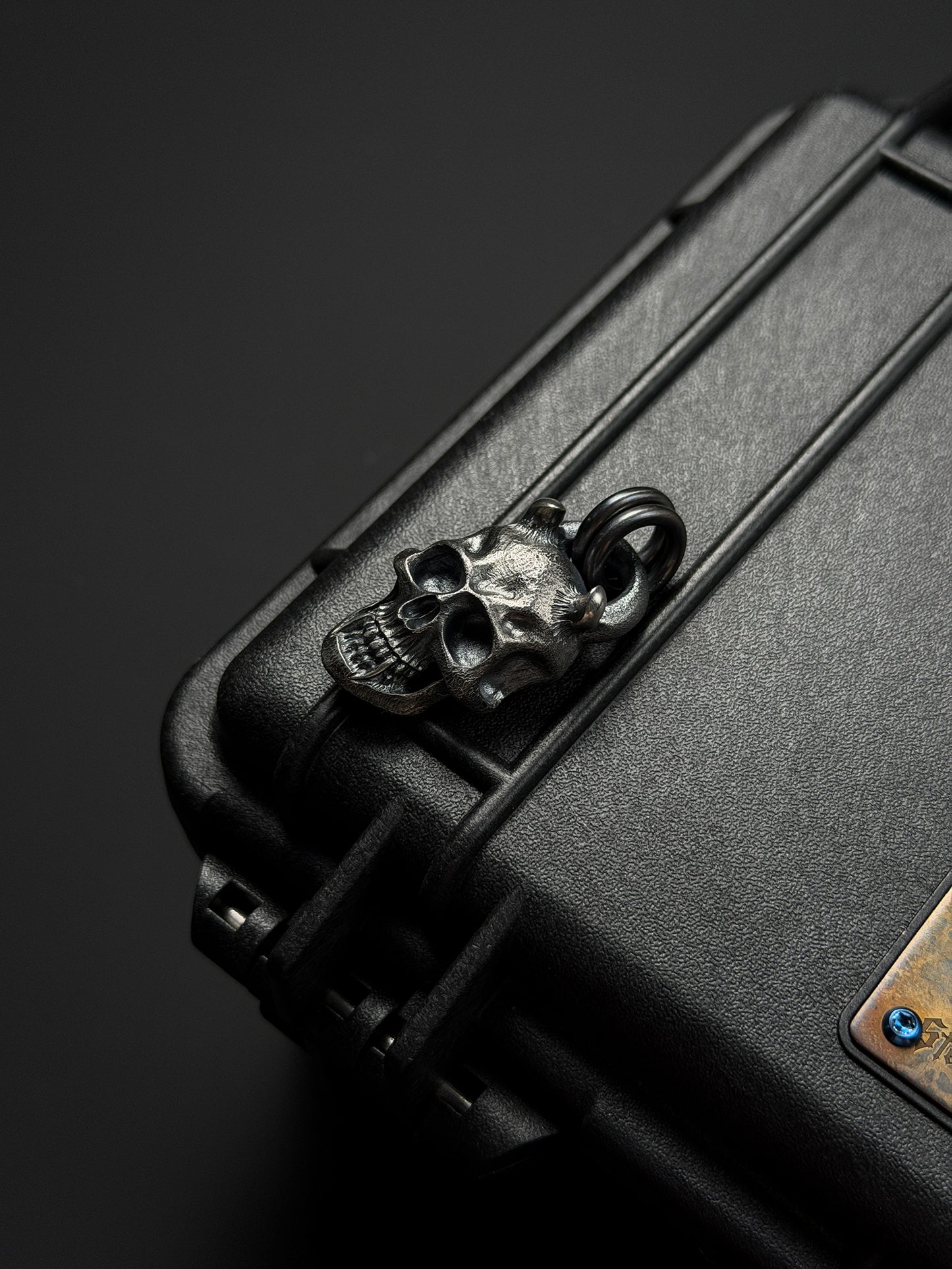 Steel Flame Dark Vampire Skull Pendant — 925 Sterling Silver  Vintage Blackened Finish EDC Dark Aesthetic Amulet