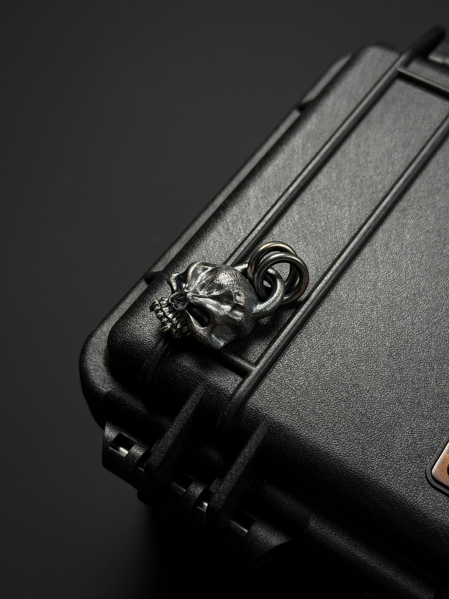 Steel Flame Warrior Skull Pendant — 925 Sterling Silver  Vintage Oxidized Finish  EDC Power Amulet