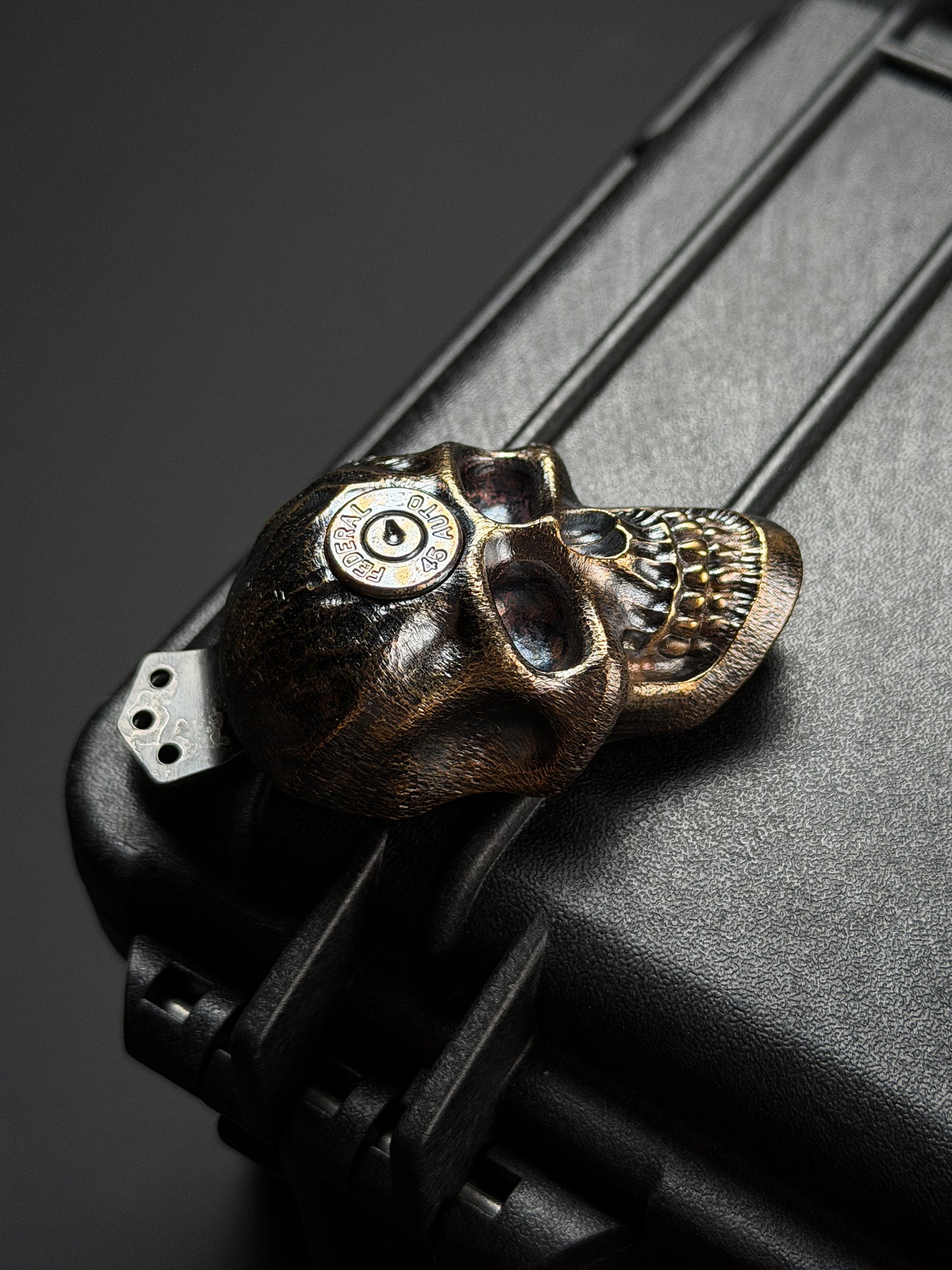 Steel Flame XXXXXL 3ホール ブロンズ ダークスカル 45A インレイ クリップ