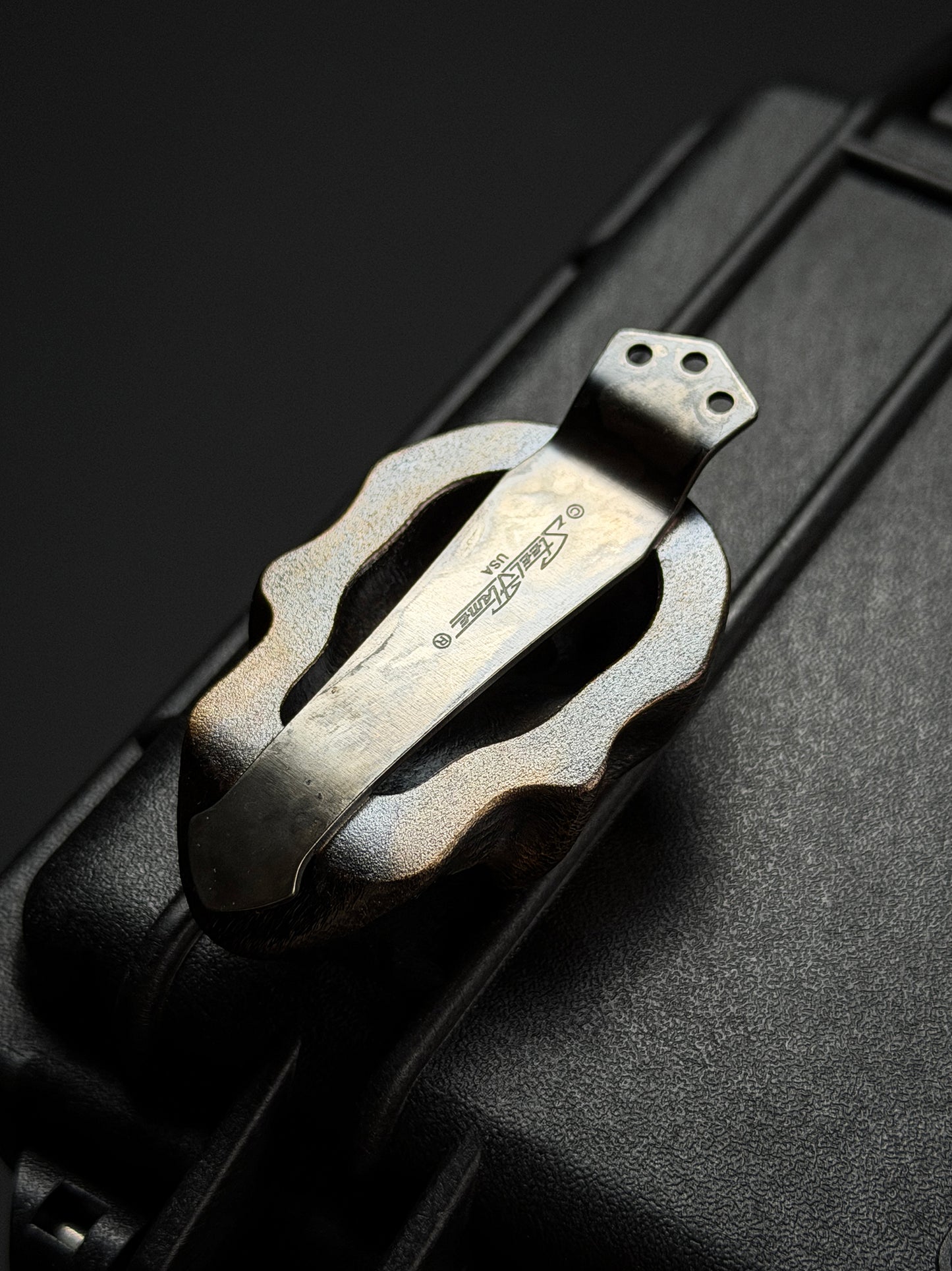 Steel Flame XXXXXL 3ホール ブロンズ ダークスカル 45A インレイ クリップ