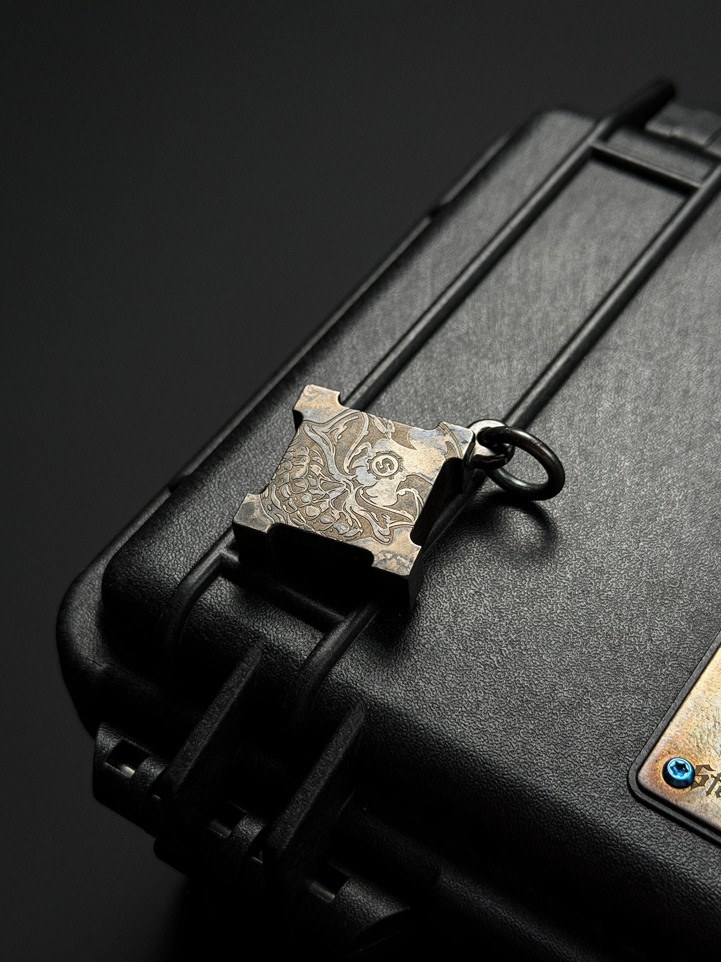 Steel Flame × Starlingear Killbox Collaboration Pendant | Stainless-Steel Body × 3D M-Size 925 Silver Skull | Purple Niobium S-Pattern Background & Dual Signature Engravings