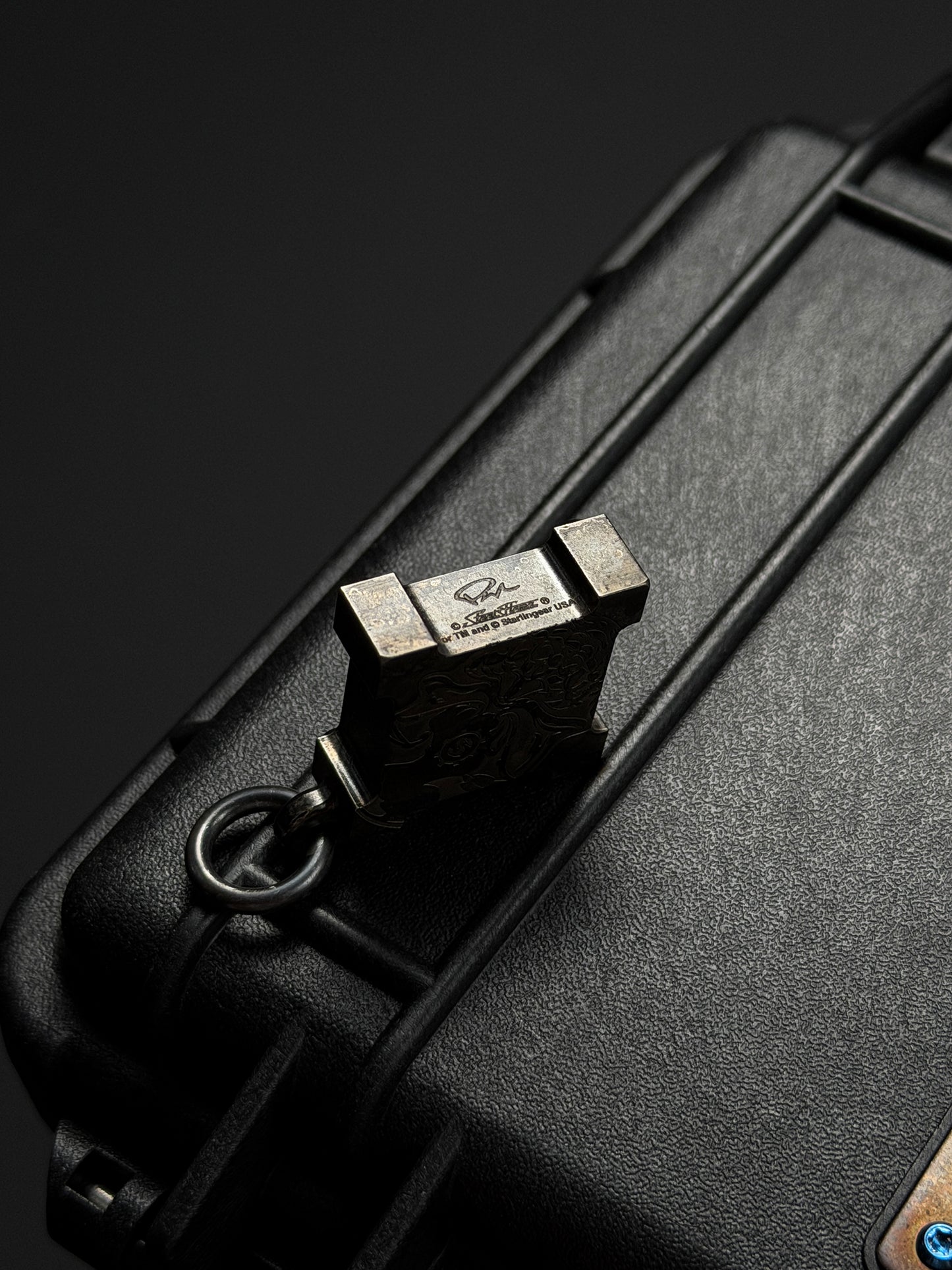 Steel Flame × Starlingear Killbox Collaboration Pendant | Stainless-Steel Body × 3D M-Size 925 Silver Skull | Purple Niobium S-Pattern Background & Dual Signature Engravings