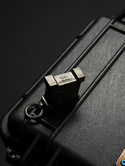 Steel Flame × Starlingear Killbox Collaboration Pendant | Stainless-Steel Body × 3D M-Size 925 Silver Skull | Purple Niobium S-Pattern Background & Dual Signature Engravings