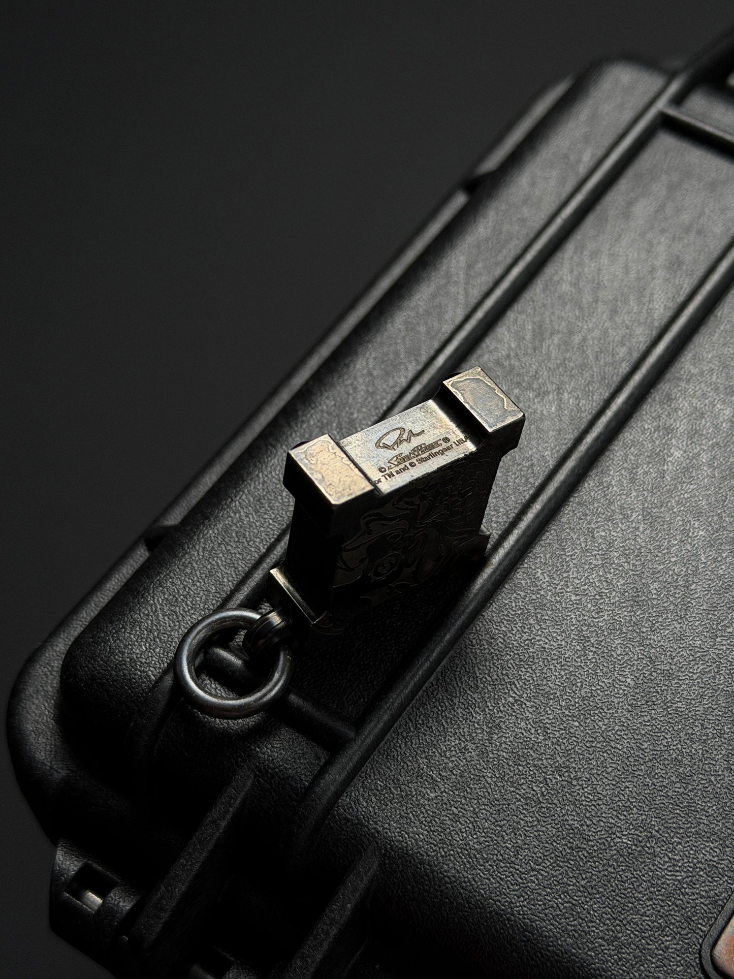 Steel Flame × Starlingear Killbox Collaboration Pendant | Stainless-Steel Body × 3D M-Size 925 Silver Skull | Blue Niobium S-Pattern Background & Dual Signature Engravings