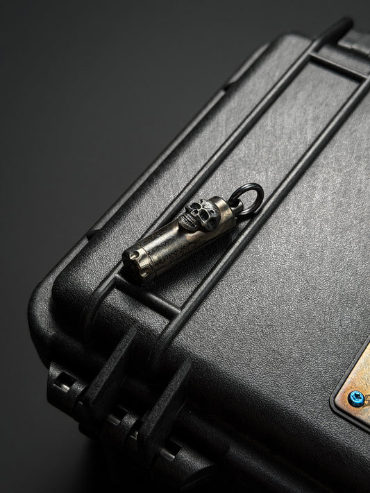 Steel Flame Dark Skull 925 Silver Pendant – EDC Waterproof Capsule