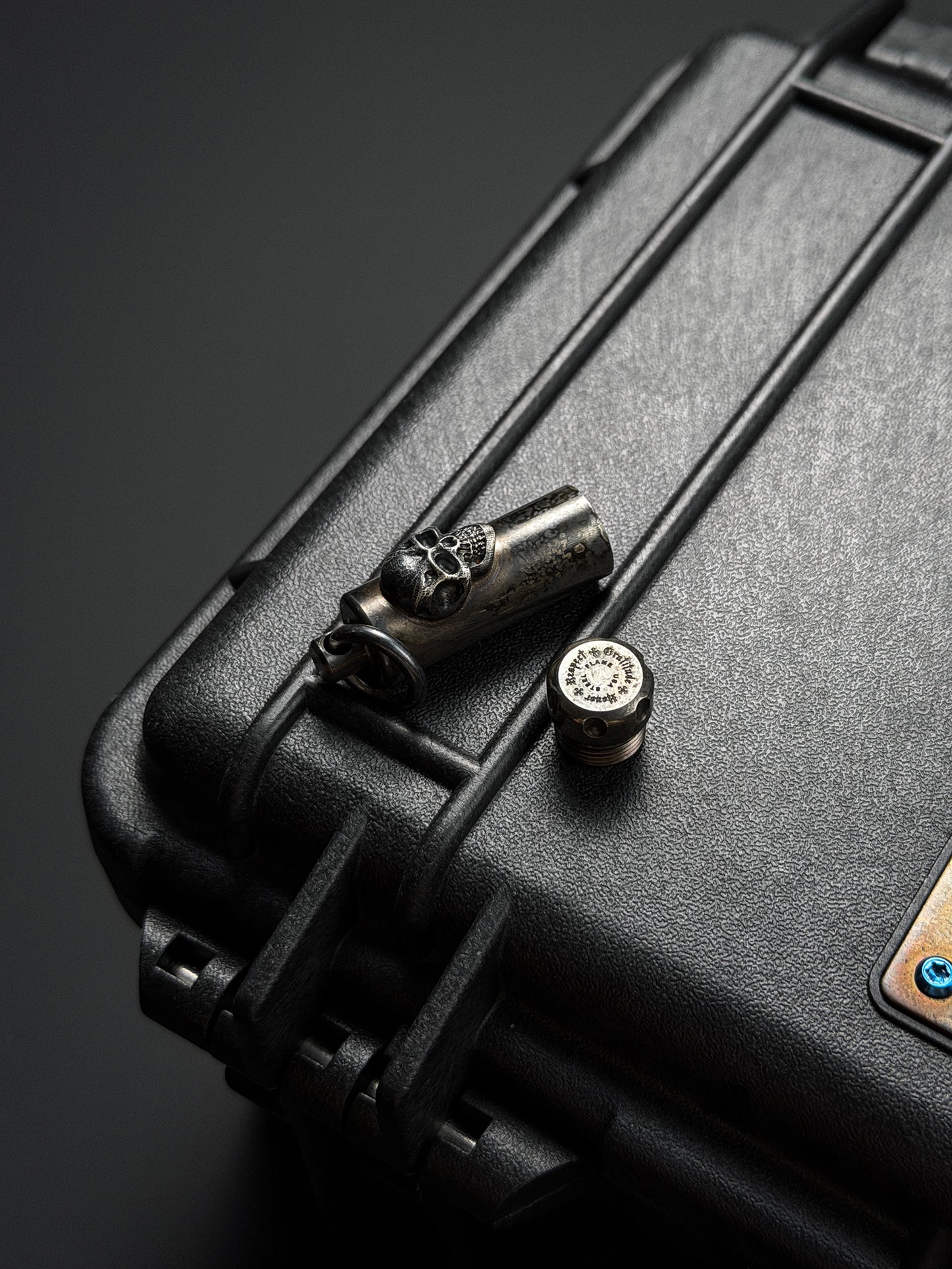 Steel Flame Dark Skull 925 Silver Pendant – EDC Waterproof Capsule