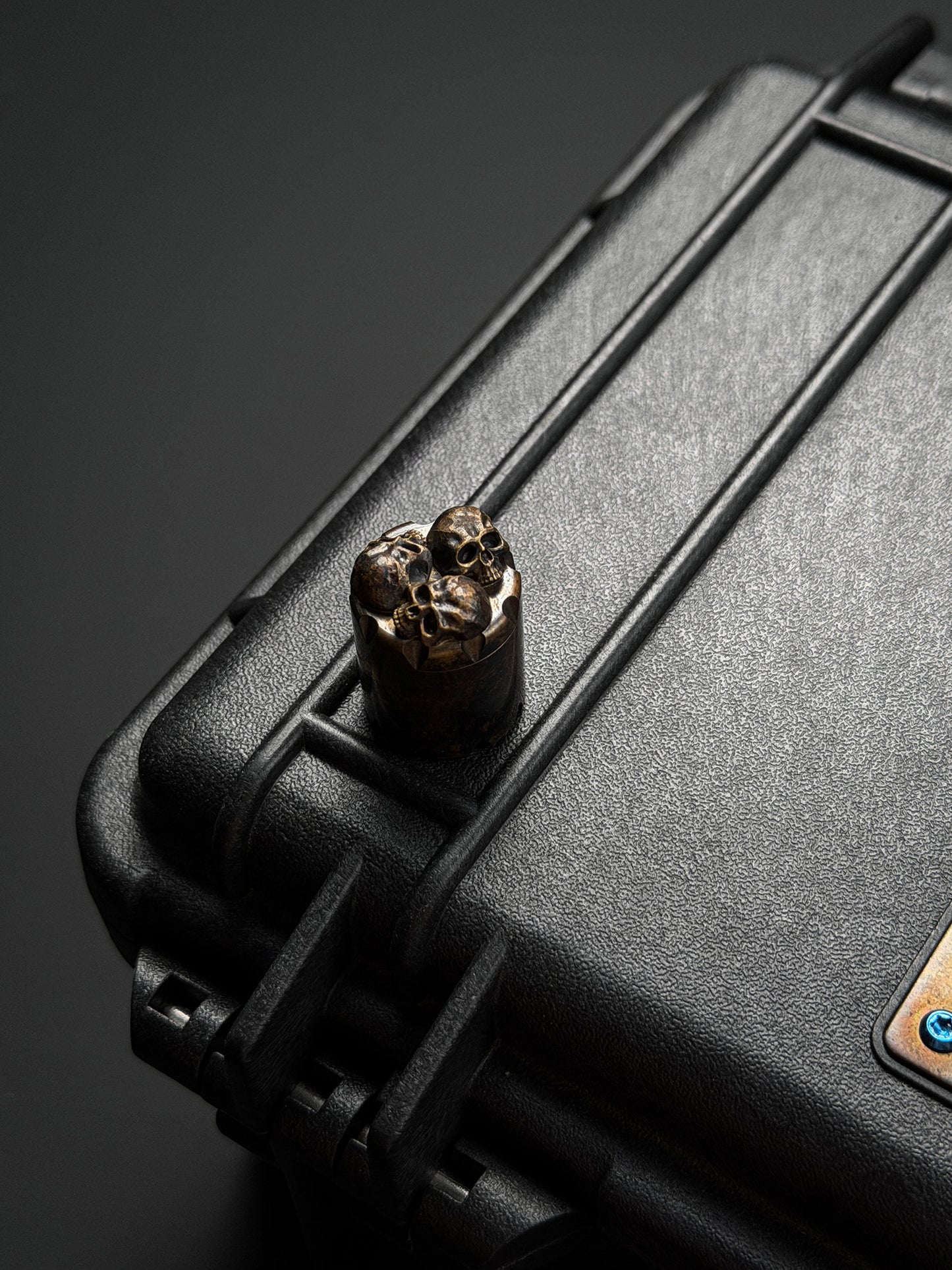 Steel Flame POS Bronze Warrior 3-Skull EDC Bead