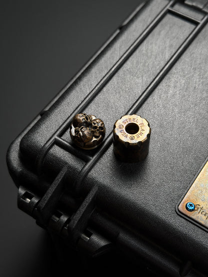 Steel Flame POS Bronze Warrior 3-Skull EDC Bead
