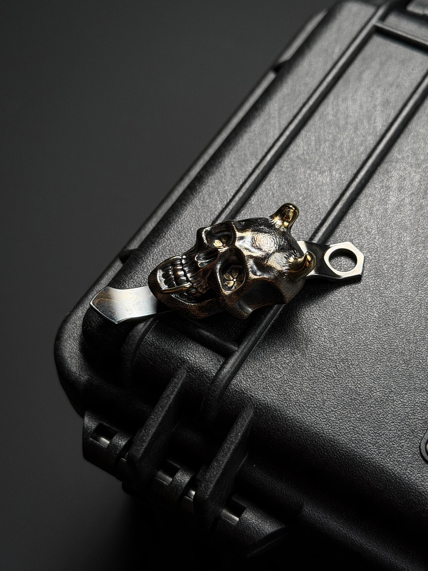 Steel Flame × Microtech コラボレーション XL ブロンズ OG 般若 2D 桜アイ CNC クリップ