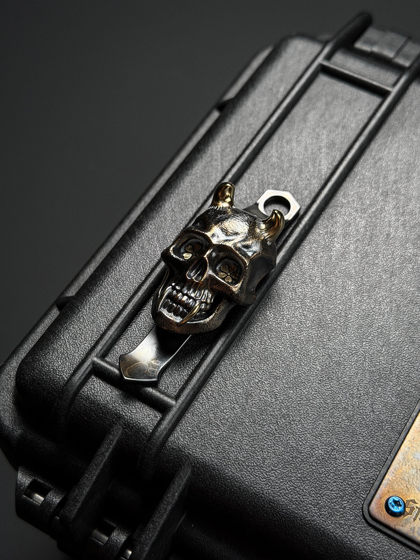 Steel Flame × Microtech コラボレーション XL ブロンズ OG 般若 2D 桜アイ CNC クリップ