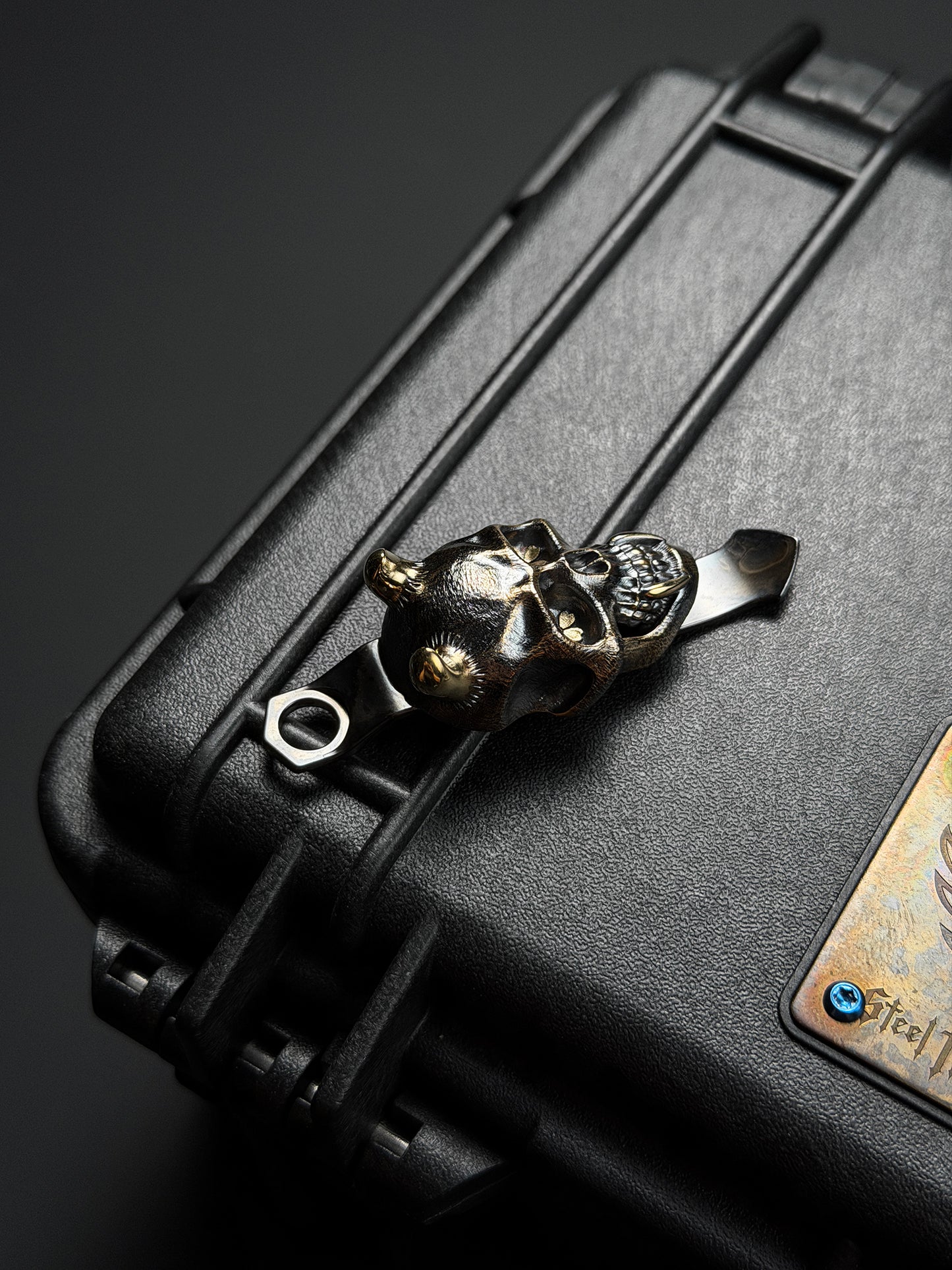 Steel Flame × Microtech コラボレーション XL ブロンズ OG 般若 2D 桜アイ CNC クリップ