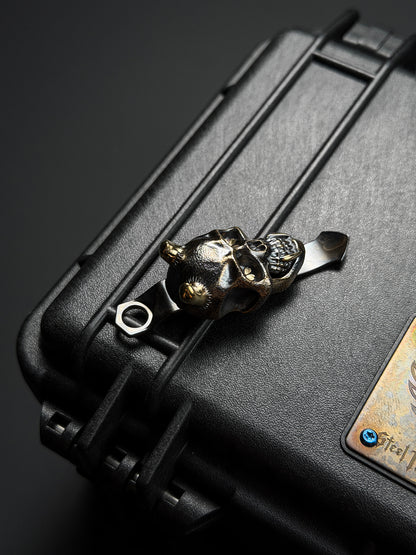 Steel Flame × Microtech コラボレーション XL ブロンズ OG 般若 2D 桜アイ CNC クリップ