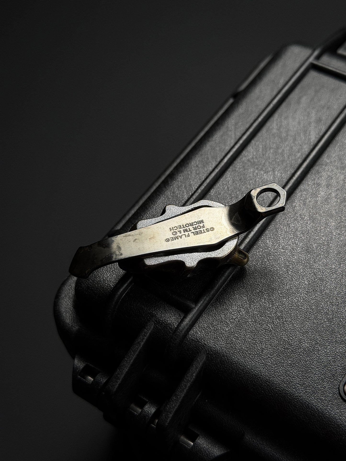 Steel Flame × Microtech コラボレーション XL ブロンズ OG 般若 2D 桜アイ CNC クリップ