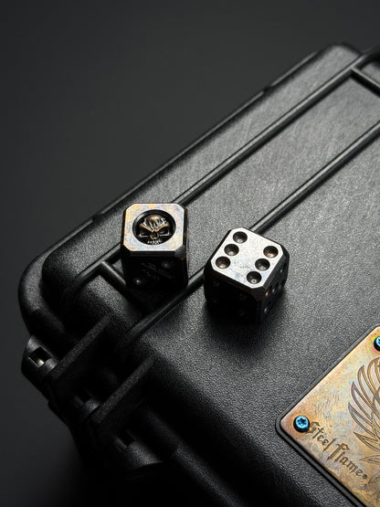 Steel Flame × HiTex コラボレーション ブロンズ ウォリアースカル ダイス（2個セット）