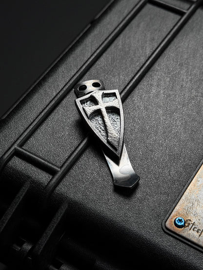 Steel Flame XL ハンマード シルバー クルセイダーシールド フラッシュライトクリップ