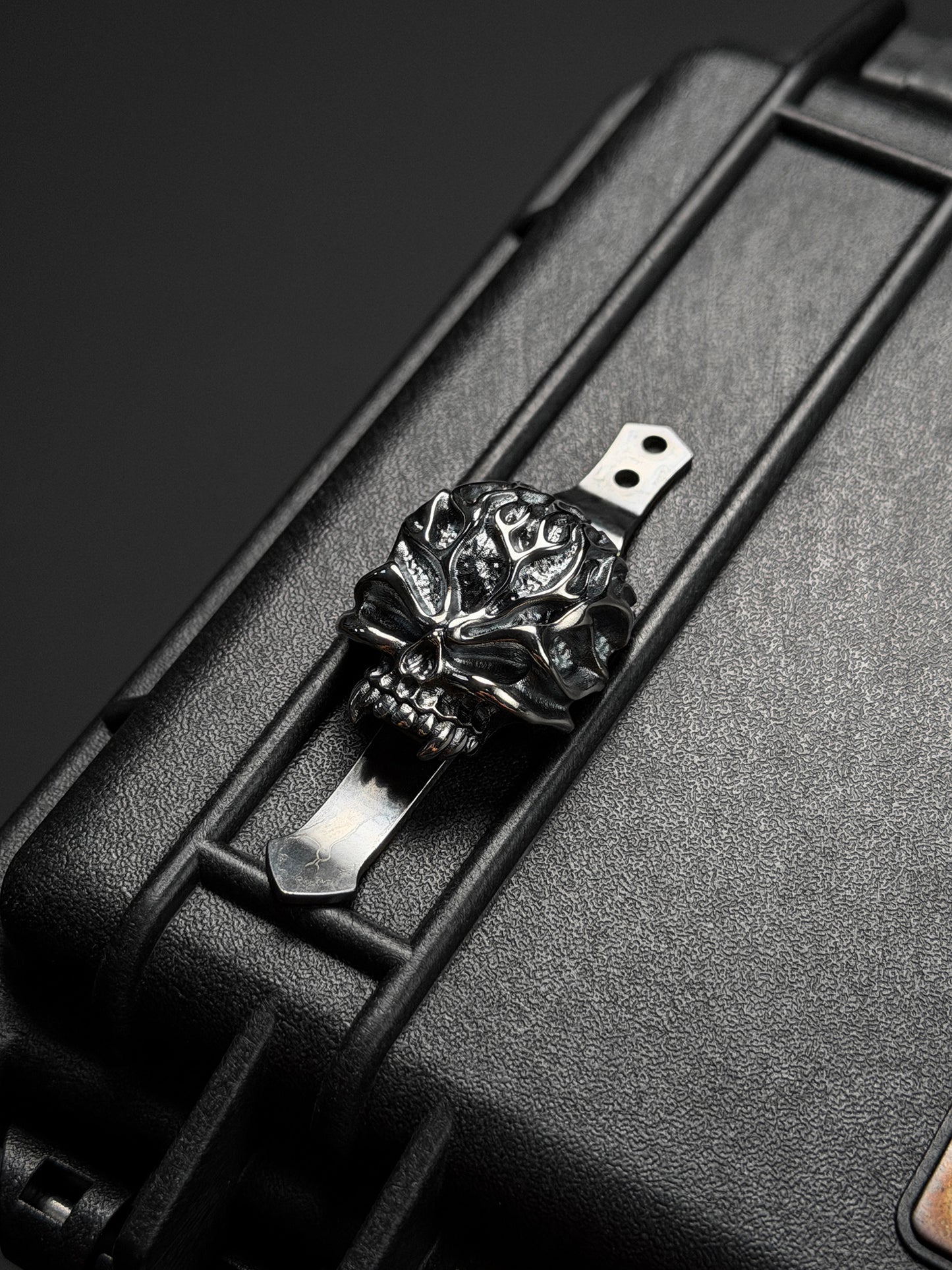 Steel Flame 925 シルバー XL ウォリアー・リーパー スカル ペンクリップ