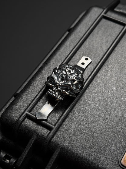 Steel Flame 925 シルバー XL ウォリアー・リーパー スカル ペンクリップ