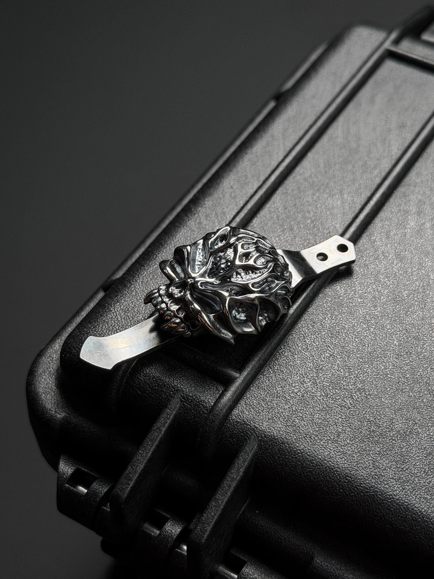 Steel Flame 925 シルバー XL ウォリアー・リーパー スカル ペンクリップ