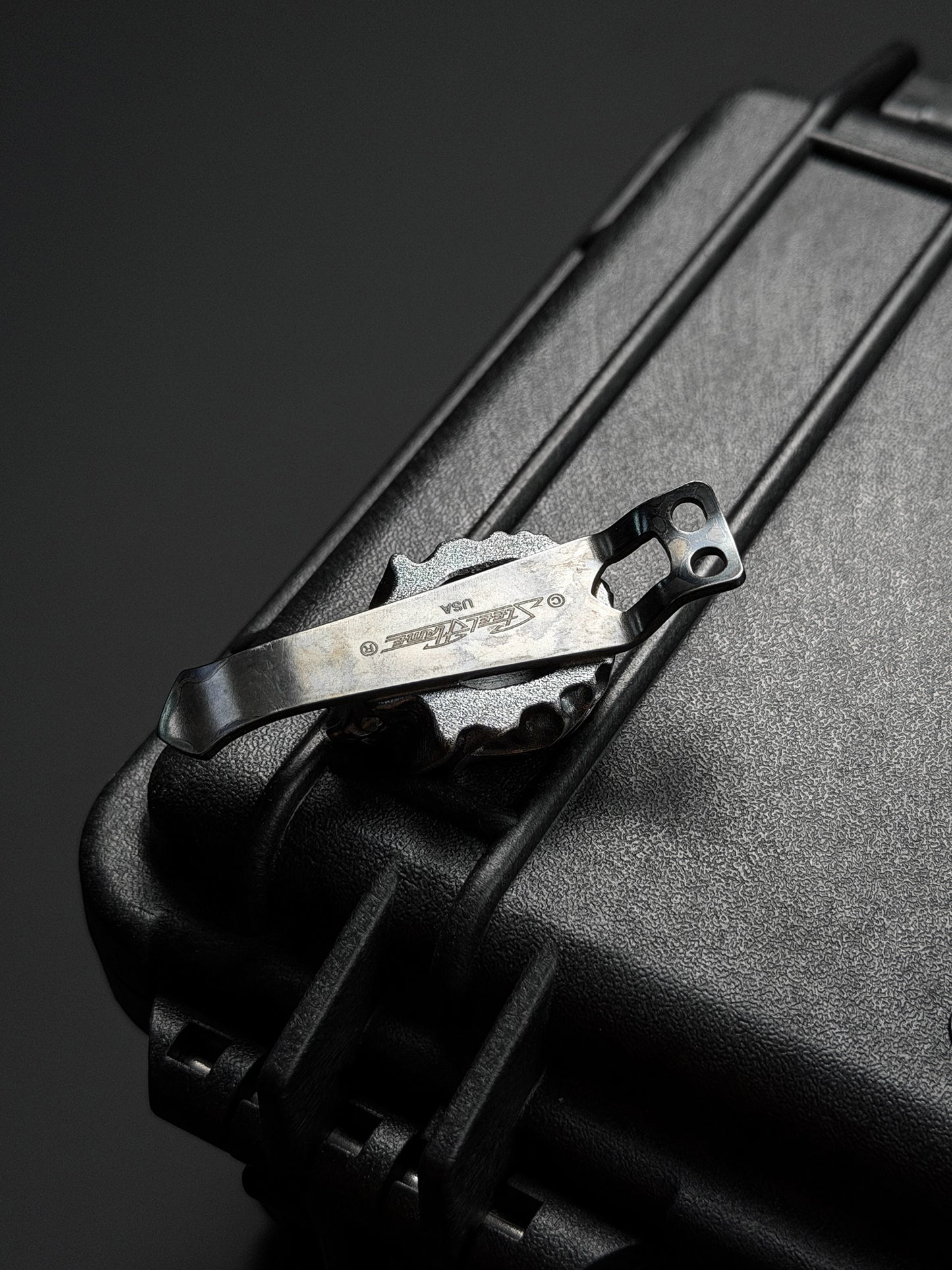 Steel Flame XL ウォリアー・リーパー スカル フラッシュライトクリップ（925 シルバー）