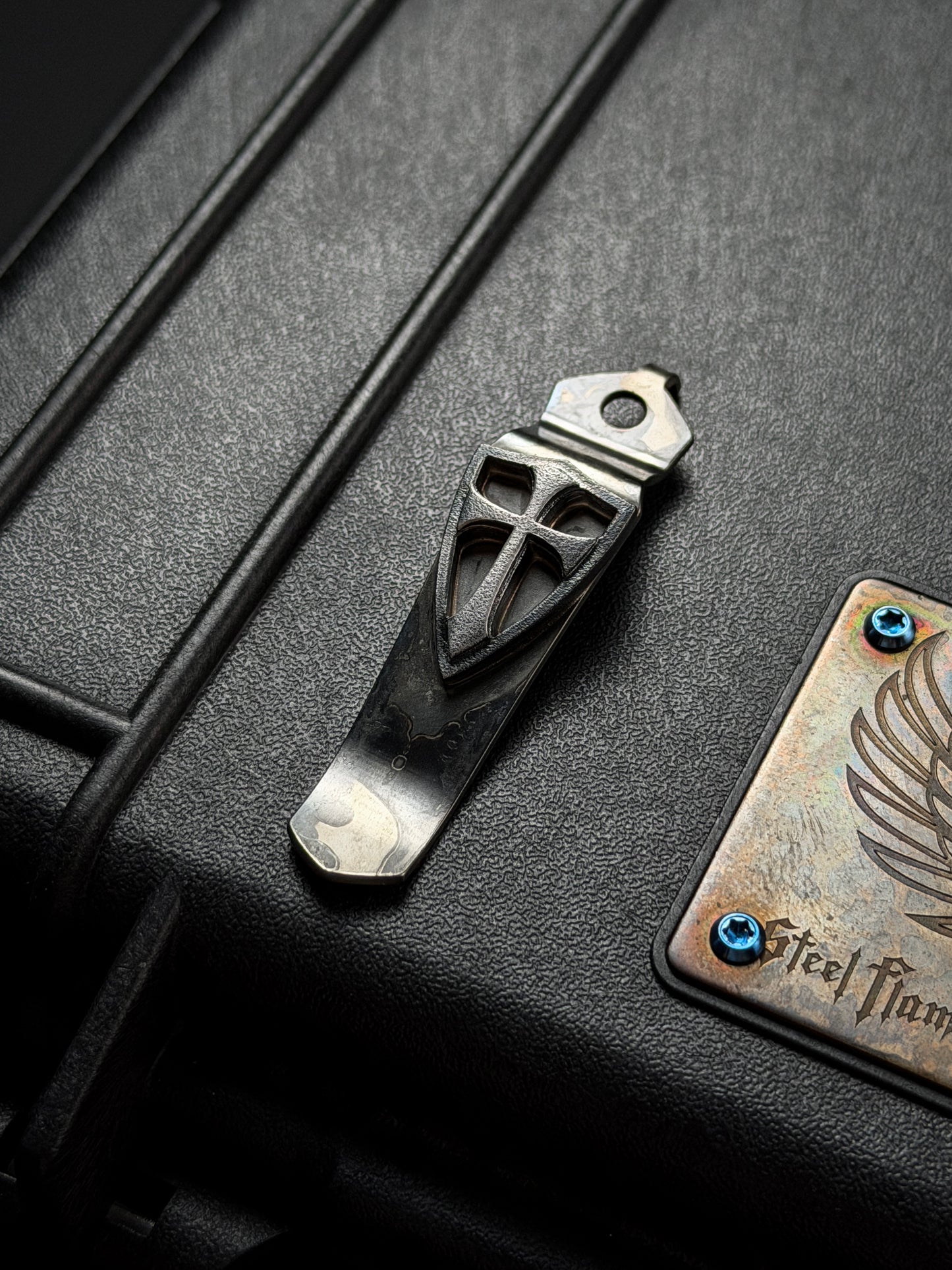 Steel Flame x Starlingear x Strider Collaboration — Silver Shield L Pocket Clip