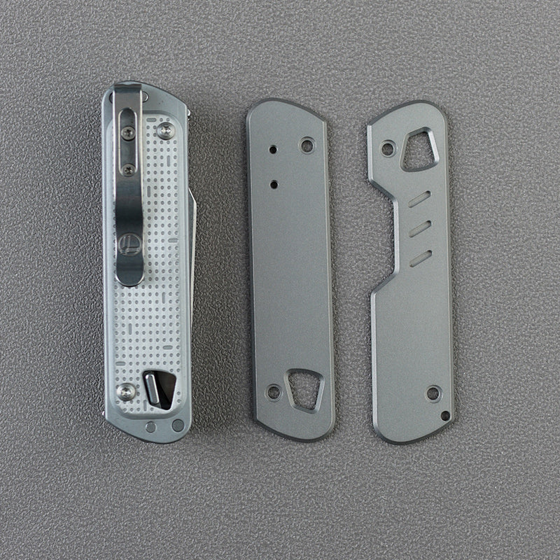 TC4 Titanium Handle Scale Set Compatible with T4, Sandblasted, for DIY Replacement