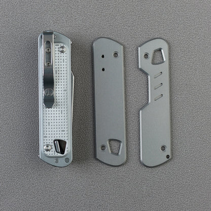 TC4 Titanium Handle Scale Set Compatible with T4, Sandblasted, for DIY Replacement