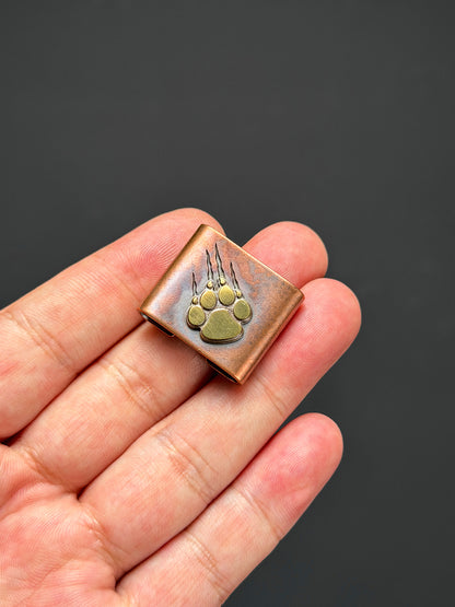 Steel Flame CCKS Show Exclusive Copper MOLLE Clip with Copper Claw Mark Engraving and Bronze Claw Inlay