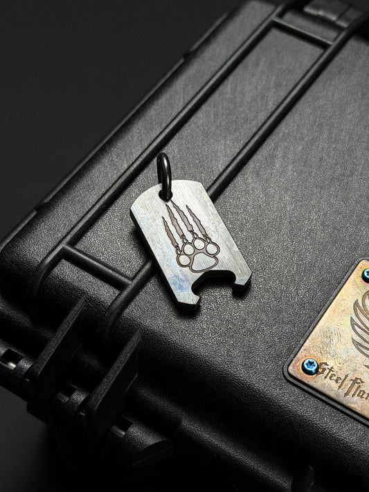 Steel Flame CCKS Show Exclusive Monster & Claw Mark Tag Bottle Opener Pendant
