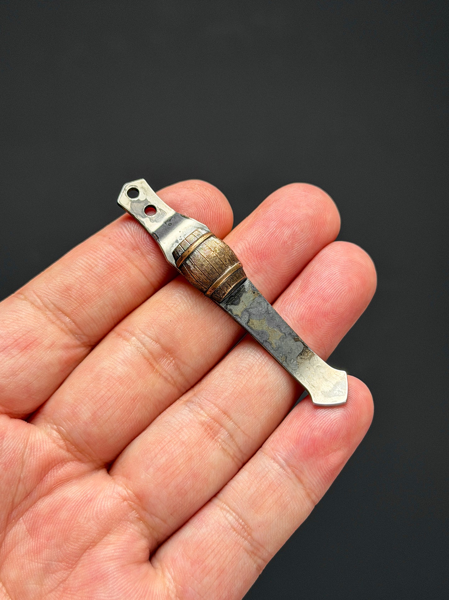 Steel Flame × NDG CCKS Show Exclusive 2-Hole Pen Clip with Copper Whiskey Barrel Inlay
