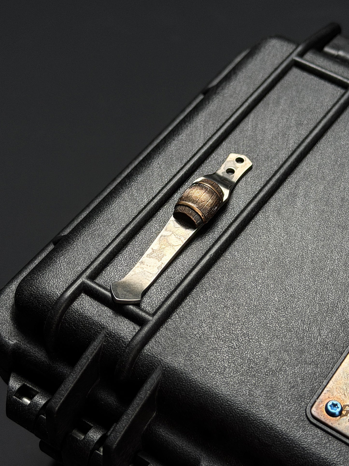 Steel Flame × NDG CCKS Show Exclusive 2-Hole Pen Clip with Copper Whiskey Barrel Inlay