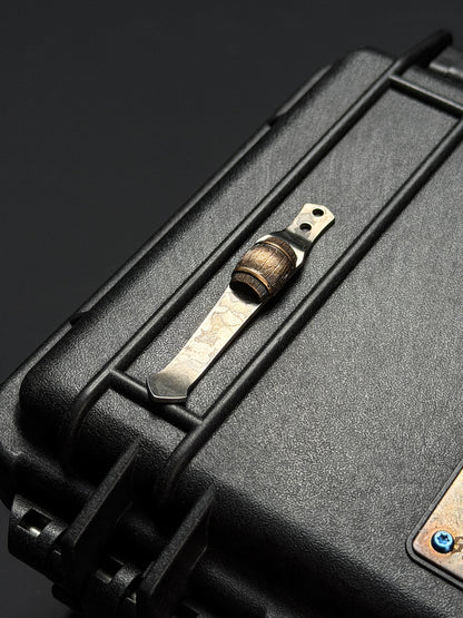 Steel Flame × NDG CCKS Show Exclusive 2-Hole Pen Clip with Copper Whiskey Barrel Inlay