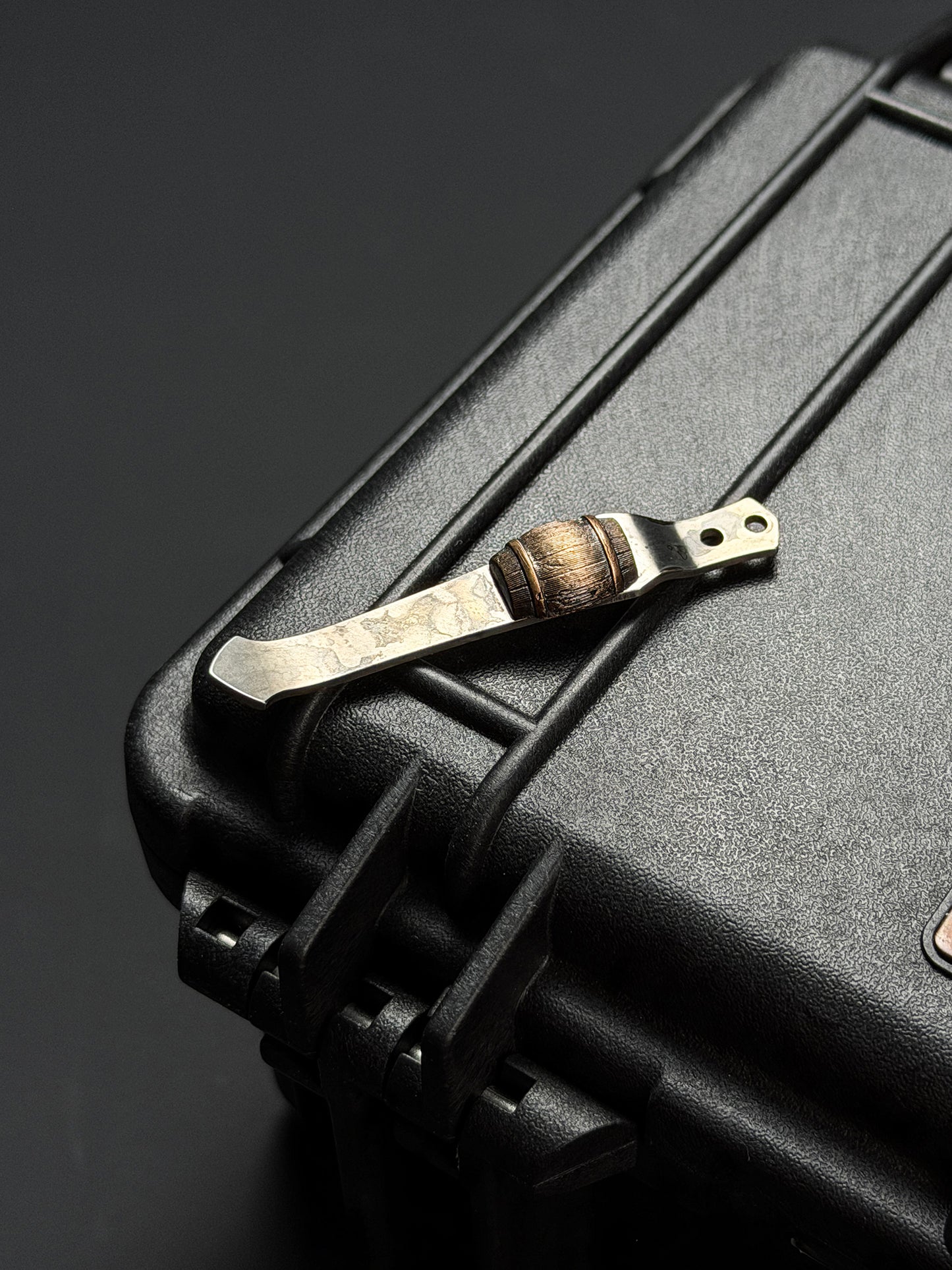 Steel Flame × NDG CCKS Show Exclusive 2-Hole Pen Clip with Copper Whiskey Barrel Inlay