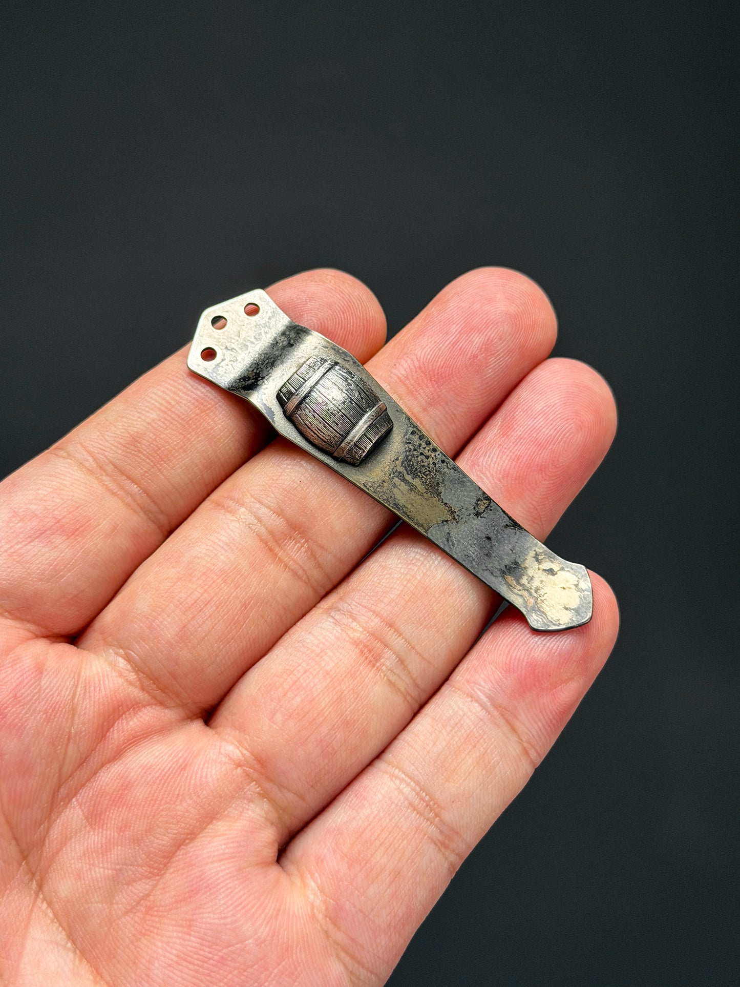 Steel Flame × NDG CCKS Show Exclusive 3-Hole Clip with Sterling Silver Whiskey Barrel Inlay