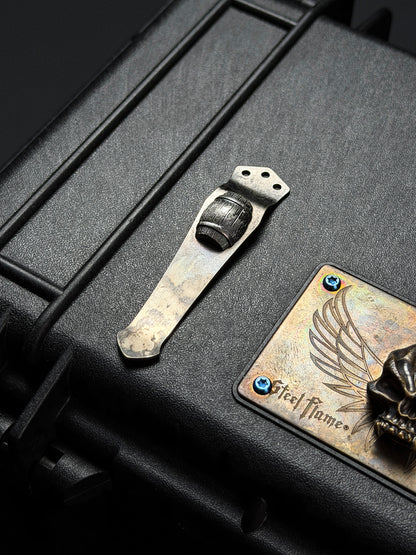 Steel Flame × NDG CCKS Show Exclusive 3-Hole Clip with Sterling Silver Whiskey Barrel Inlay