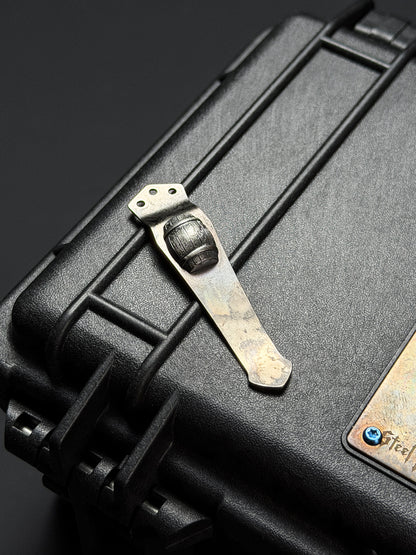 Steel Flame × NDG CCKS Show Exclusive 3-Hole Clip with Sterling Silver Whiskey Barrel Inlay