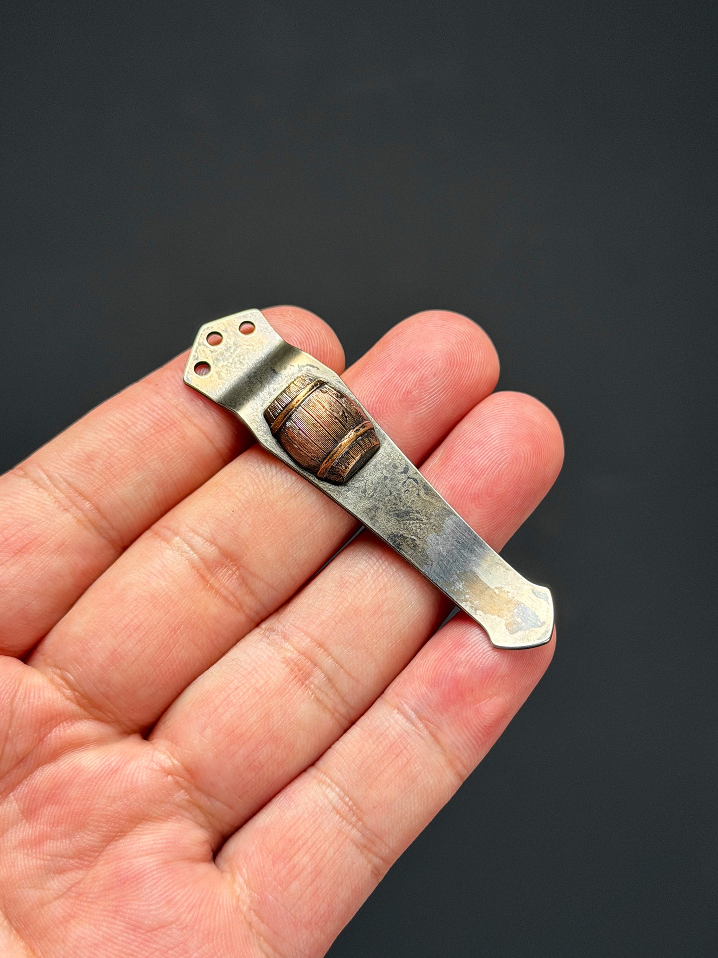 Steel Flame × NDG CCKS Show Exclusive 3-Hole Clip with Copper Whiskey Barrel Inlay