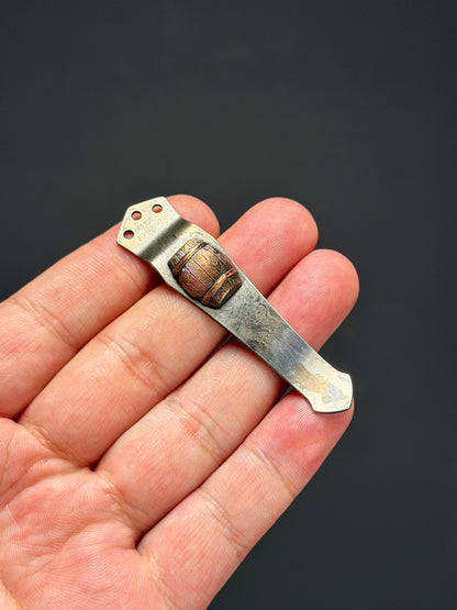 Steel Flame × NDG CCKS Show Exclusive 3-Hole Clip with Copper Whiskey Barrel Inlay
