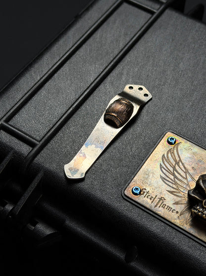 Steel Flame × NDG CCKS Show Exclusive 3-Hole Clip with Copper Whiskey Barrel Inlay