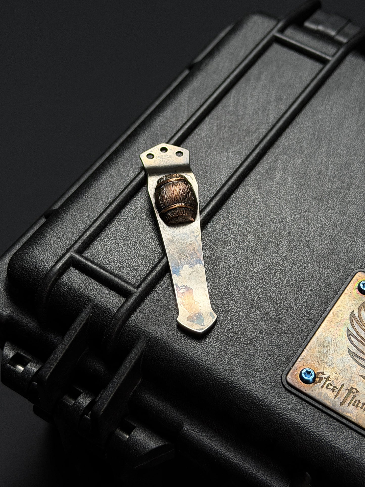 Steel Flame × NDG CCKS Show Exclusive 3-Hole Clip with Copper Whiskey Barrel Inlay