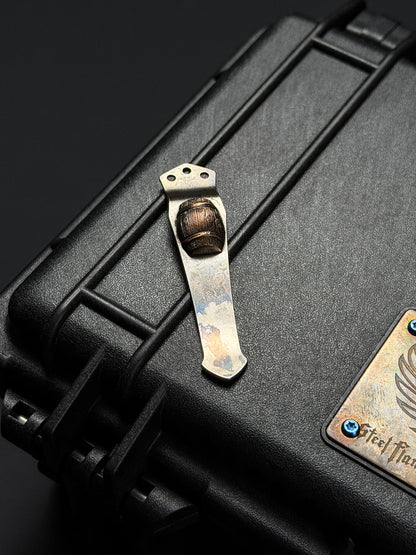 Steel Flame × NDG CCKS Show Exclusive 3-Hole Clip with Copper Whiskey Barrel Inlay