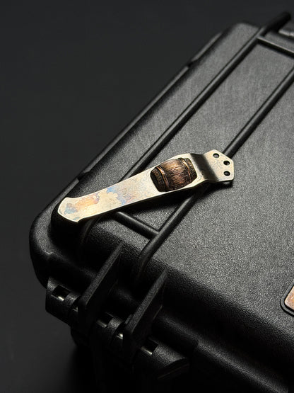 Steel Flame × NDG CCKS Show Exclusive 3-Hole Clip with Copper Whiskey Barrel Inlay