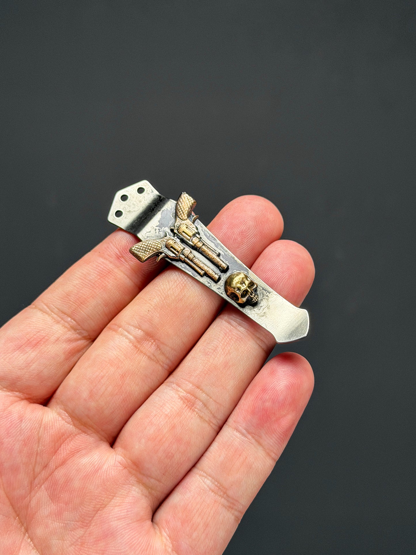 Extremely Rare Steel Flame × NDG CCKS Show Exclusive 3-Hole Clip with Copper 3D Double Model and Warrior Skull