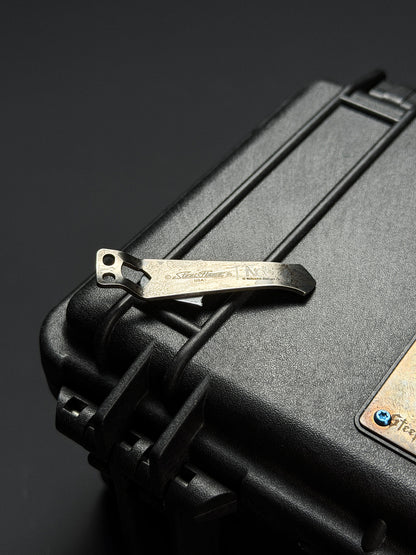 Steel Flame × NDG CCKS Show Exclusive 2-Hole Flashlight Clip with Sterling Silver 3D Model and Warrior Skull