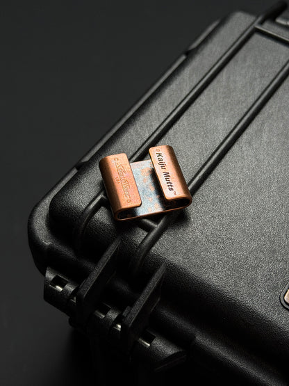 Steel Flame CCKS Show Exclusive Copper MOLLE Clip with Copper Claw Mark Engraving and Bronze Claw Inlay