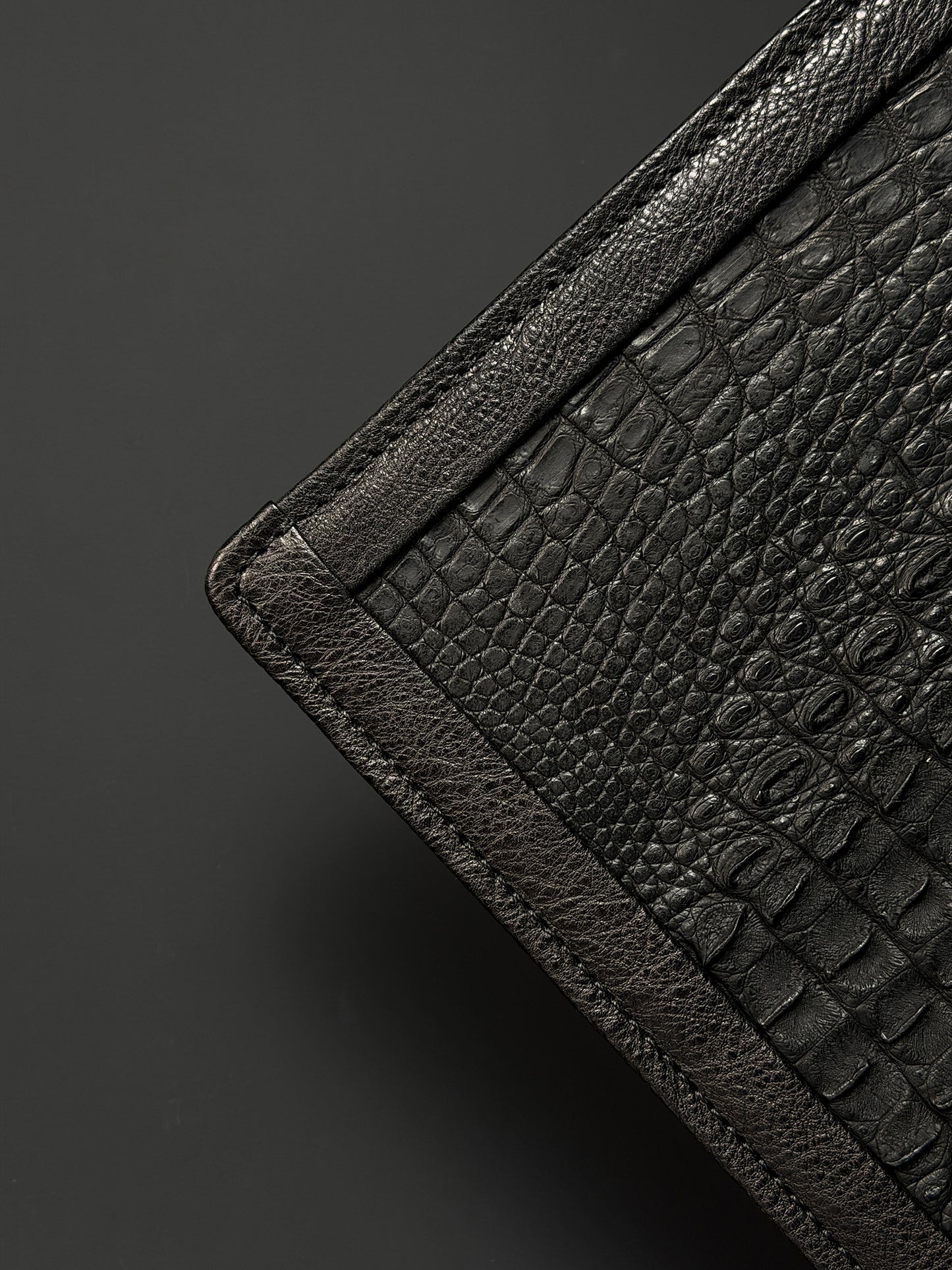Wtopia Handmade EDC Valet Tray from Japan Crocodile Leather Inlay with Cowhide-Wrapped Construction