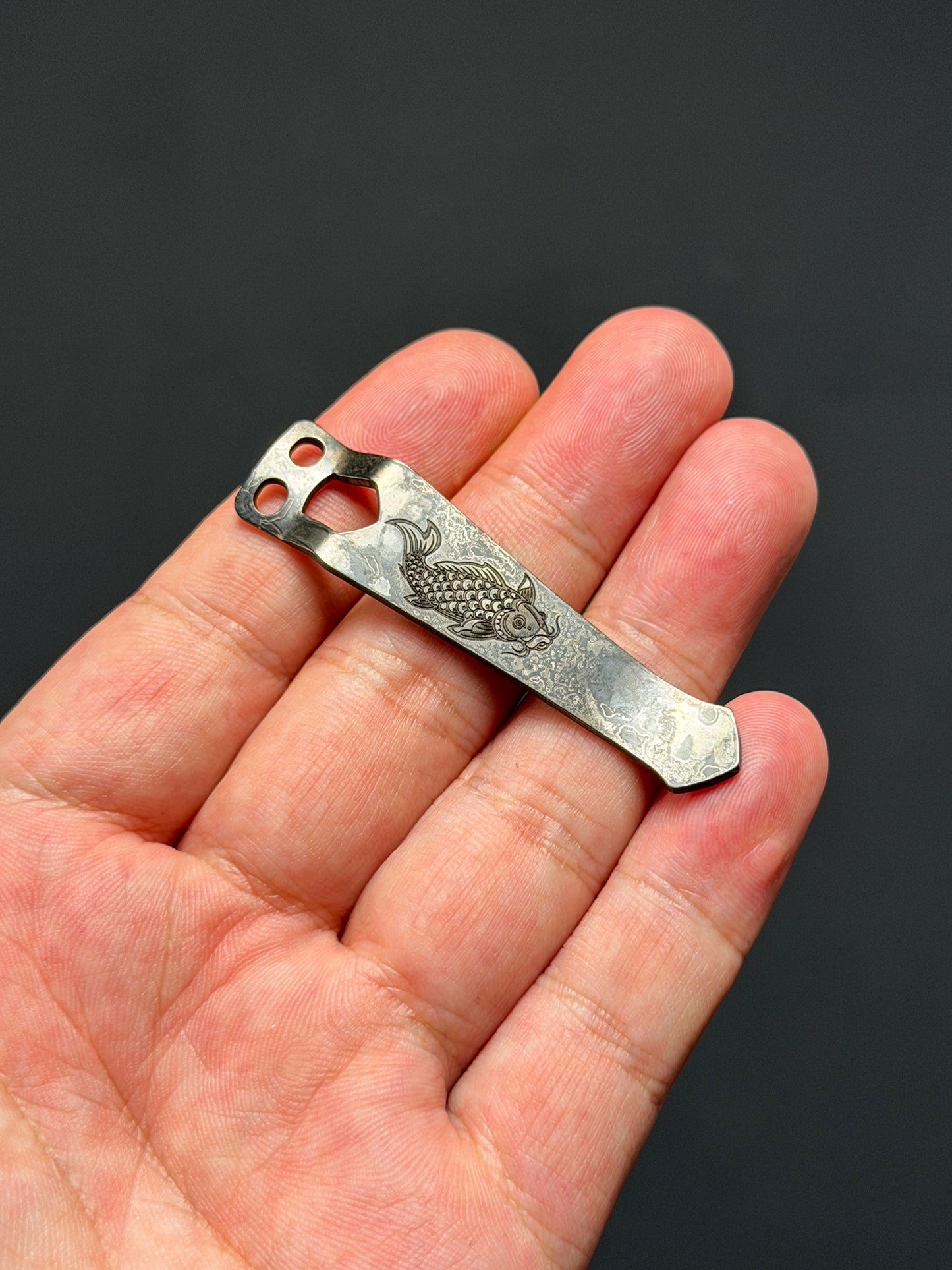 Steel Flame 2D Koi EDC Flashlight Clip
