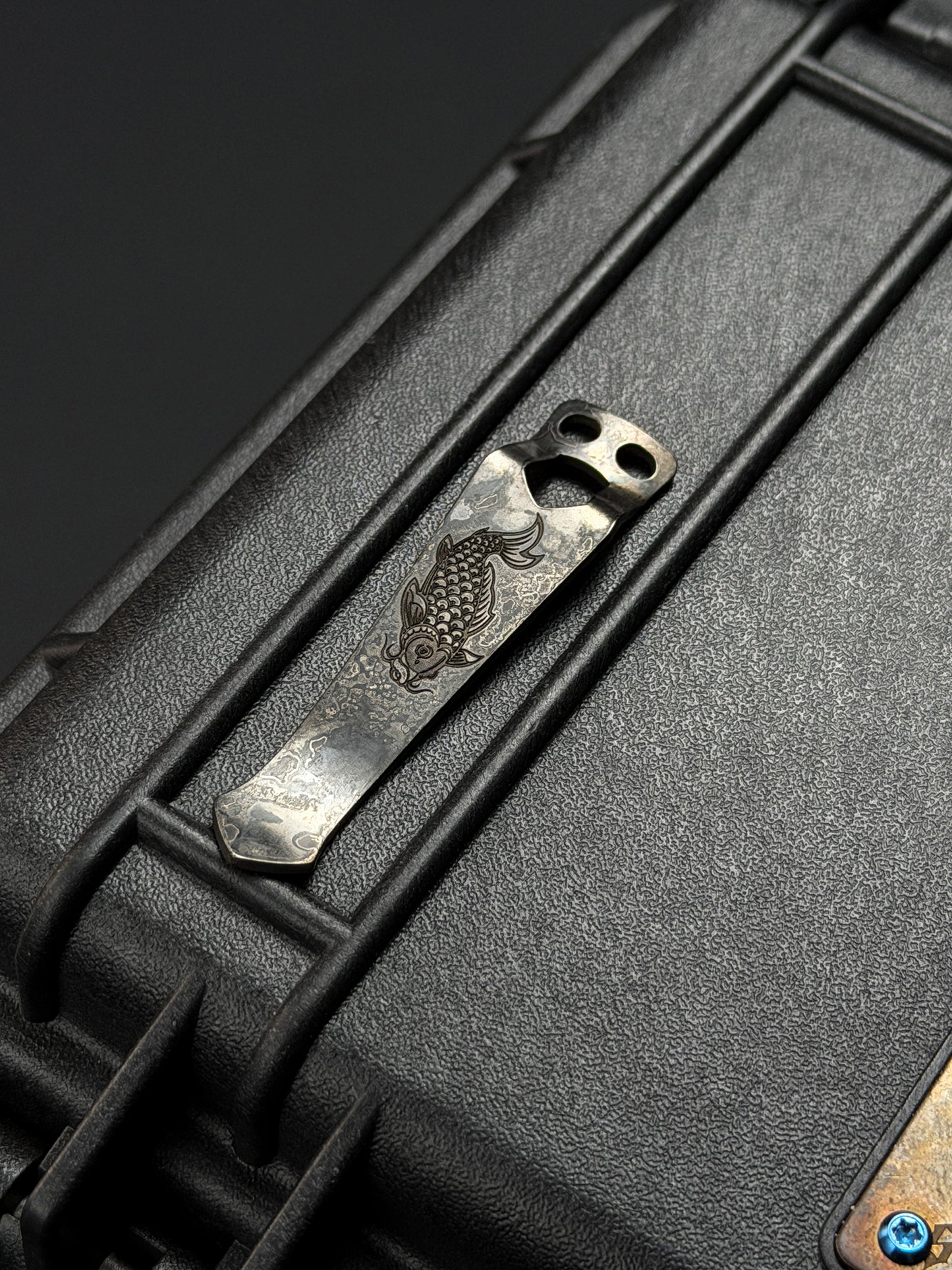 Steel Flame 2D Koi EDC Flashlight Clip